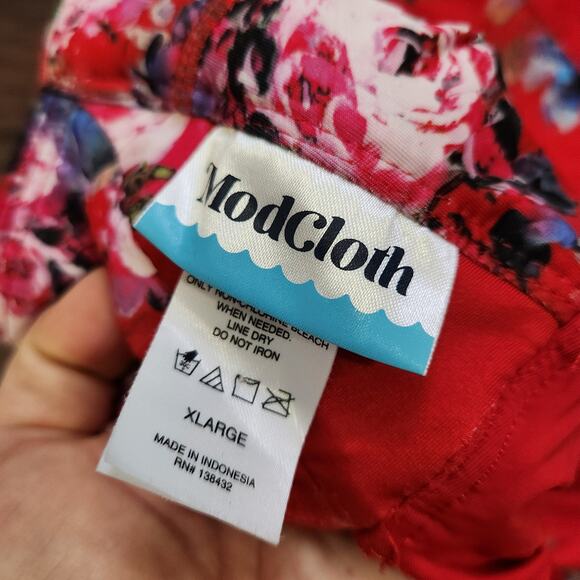 ModCloth One Piece Swimsuit XL Multi Beach Vacation Resortwear Floral Coastal - Picture 3 of 4